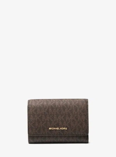 Michael Kors Bryant Medium Signature Logo Wallet In Brown