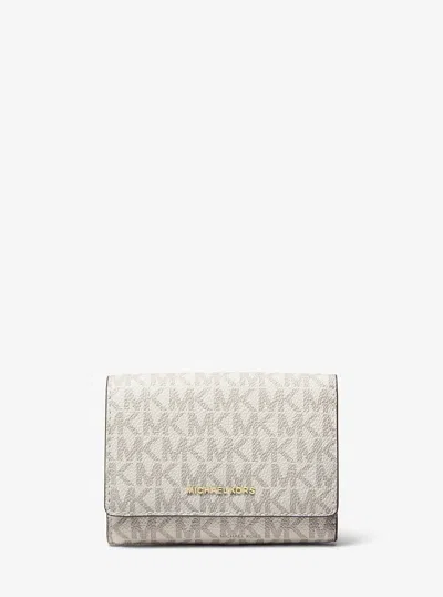 Michael Kors Bryant Medium Signature Logo Wallet In Neutral