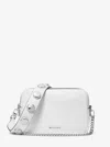 Michael Kors Bryant Medium Studded Pebbled Leather Camera Crossbody Bag In White