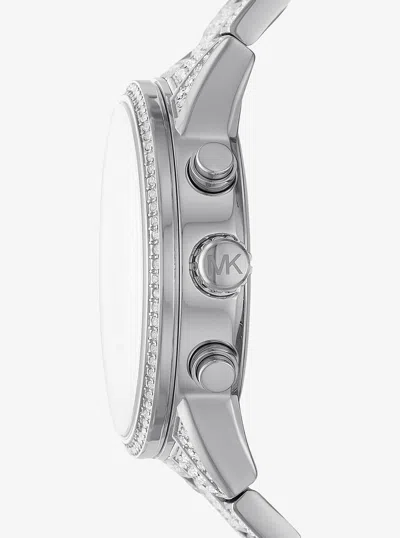 Michael Kors Bryant Pavé Silver-tone Watch In Metallic