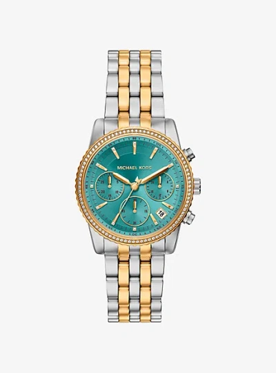 Michael Kors Women's Bryant Chronograph Two-tone Stainless Steel Watch, 35mm In Multi