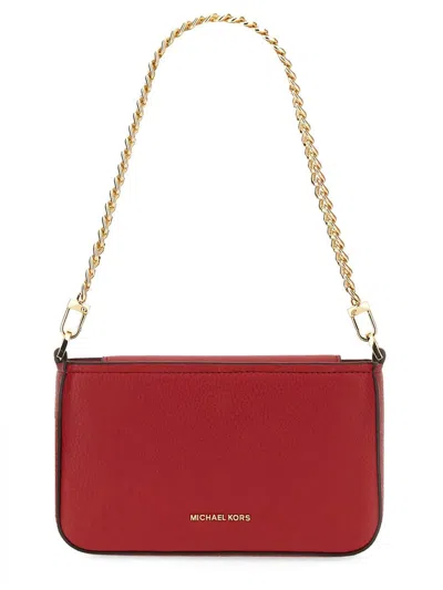 Michael Kors "bryant Small" Convertible Clutch Bag In Red