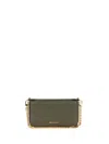 Michael Kors Bryant Small Convertible Clutch In Pebbled Leather In Green