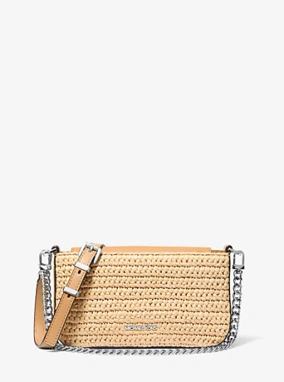 Michael Kors Bryant Small Crocheted Convertible Crossbody Pochette In Brown