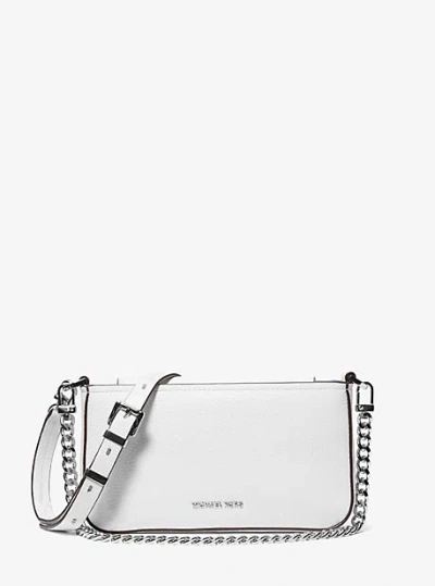 Michael Kors Bryant Small Pebbled Leather Convertible Pochette In White