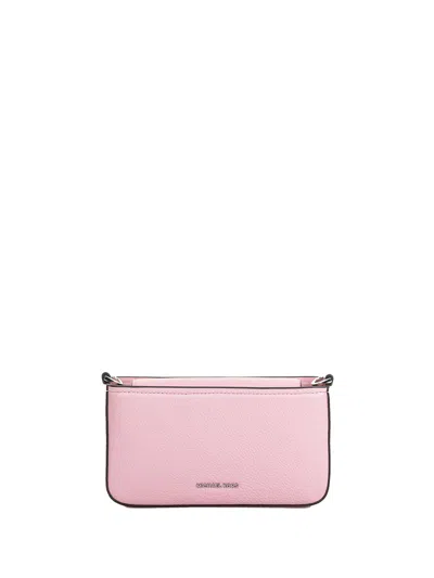 Michael Kors Bryant Small Pochette In Pebbled Leather In Smokey Rose