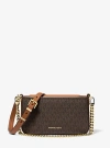 Michael Kors Bryant Small Signature Logo Convertible Pochette In Brown