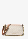 Michael Kors Bryant Small Signature Logo Convertible Pochette In Natural