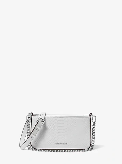 Michael Kors Bryant Small Snake Embossed Leather Convertible Pochette