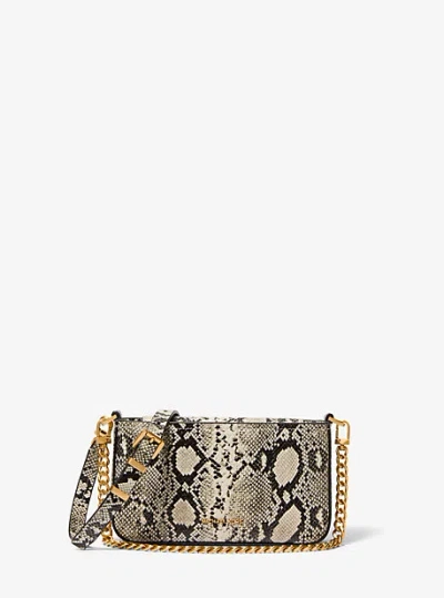 Michael Kors Bryant Small Snake Embossed Leather Convertible Pochette