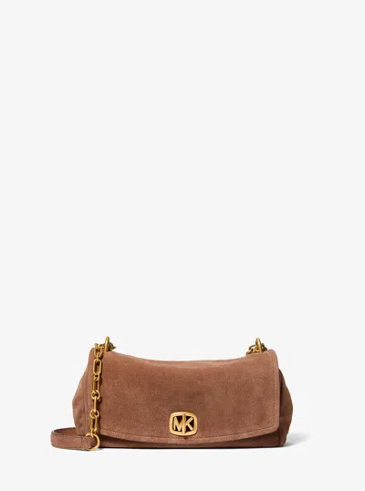 Michael Kors Bryant Small Turnlock Convertible Chain Shoulder Bag In Brown