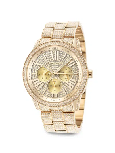 Michael Kors Brynn Crystal-pavé 42mm Watch In Gold