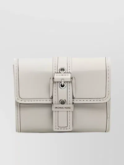 Michael Kors Buckle Detail Foldable Wallets In White