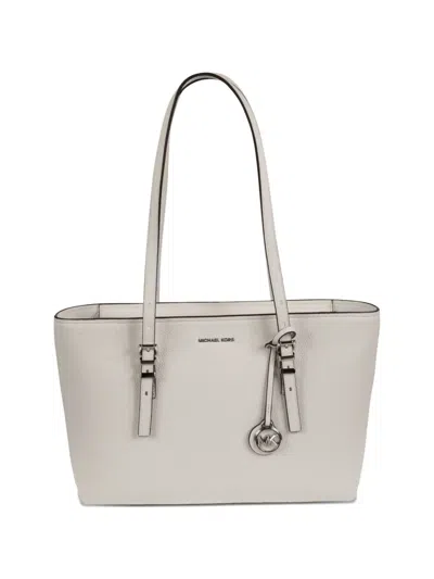 Michael Kors Buckle Leather Tote Bag In Gray