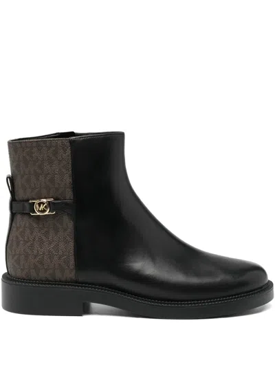 MICHAEL KORS BUCKLE LOGO ANKLE BOOTS