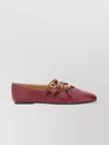 Michael Kors Buckle Strappy Ballerina Shoes Round Toe
