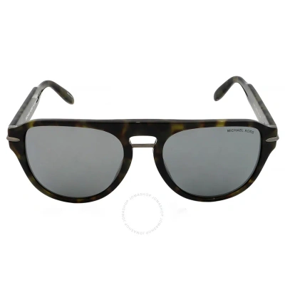 Michael Kors Burbank Gunmetal Mirrored Pilot Men's Sunglasses Mk2166 37056g 56 In Gun Metal / Gunmetal / Olive / Tortoise