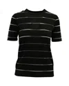 Michael Kors Burberry See Through Knit Top In Black Wool In Black