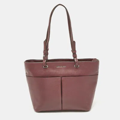 Pre-owned Michael Kors Burgundy Leather Bedford Tote