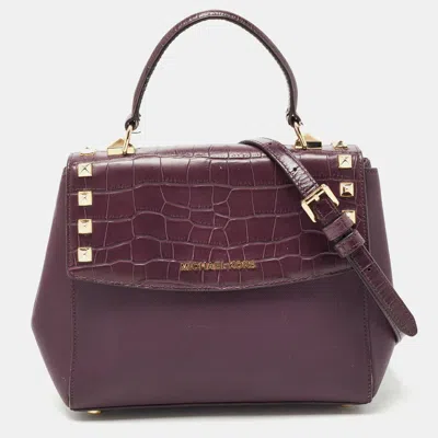 Pre-owned Michael Kors Burgundy Leather Karla Satchel