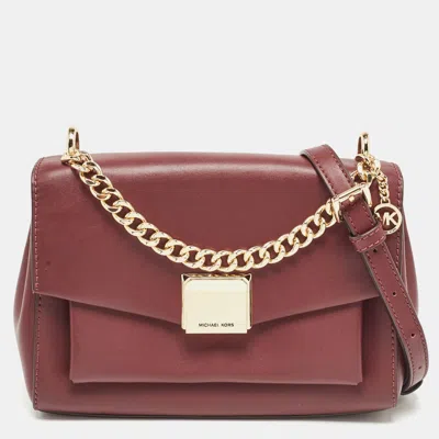 Pre-owned Michael Kors Burgundy Leather Small Lita Shoulder Bag