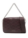 Michael Kors Burgundy Logo-embossed Lamb Leather Shoulder Bag In Orange