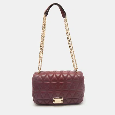 Pre-owned Michael Kors Burgundy Quilted Leather Sloan Chain Shoulder Bag