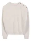 Michael Kors Button-detail Fuzzy Sweater In Gold