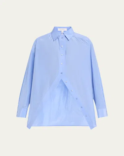Michael Kors Button Down Taffeta Shirt In Ice
