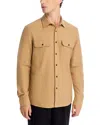Michael Kors Button Front Flannel Shirt In Brown