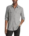 Michael Kors Button Front Flannel Shirt In Gray