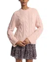 Michael Kors Cable Knit Nylon And Alpaca Blend Sweater In Rosewater