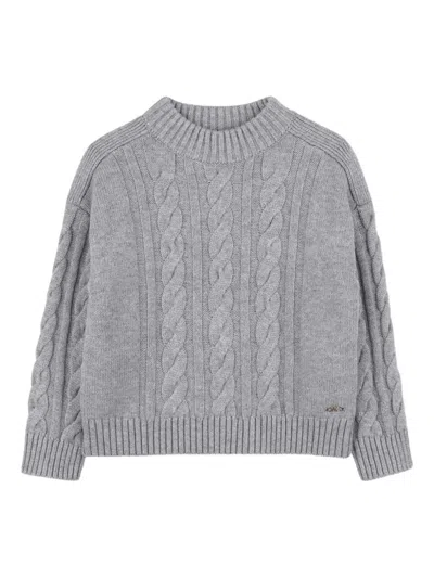 Michael Kors Kids' Cable-knit Jumper In Gray