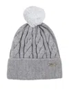 Michael Kors Cable-knit Pompom Beanie Hat In Gray
