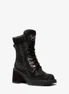 Michael Kors Cade Embellished Combat Boot In Black