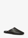 Michael Kors Cady Perforated Leather Mules In Black