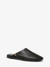 Michael Kors Cady Perforated Leather Mules In Black