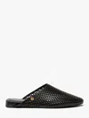 Michael Kors Cady Perforated Leather Mules In Black
