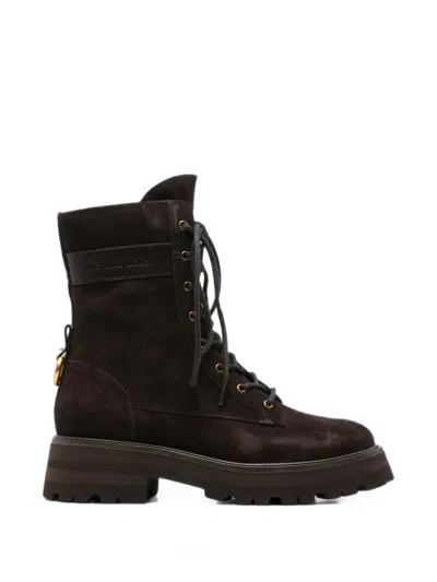 Michael Kors Caleb Suede Combat Boots In Multi