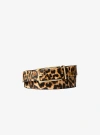 Michael Kors Calf Hair Belt In Animal Print