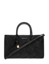 Michael Kors Calf Leather In Black With Adjustable Detachable Shoulder Strap In Nero