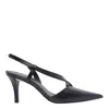 Michael Kors Black Slingback Shoes With Pointed Toe In Black