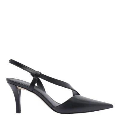 MICHAEL KORS MICHAEL KORS CALF LEATHER 'JAIDA' SLINGBACK IN BLACK