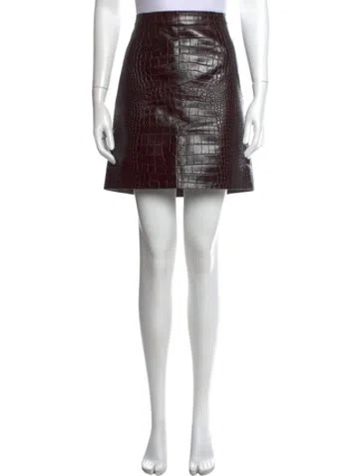 Pre-owned Michael Kors Calf Leather Mini Skirt In Brown