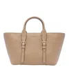 Michael Kors Calf Leather Shopping Bag In Beige