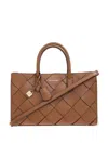 Michael Kors 'scarlett Medium' Brown Handbag With Braided Design And Top Shoulder Strap In Brown