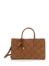 Michael Kors 'scarlett Medium' Brown Handbag With Braided Design And Top Shoulder Strap In Brown