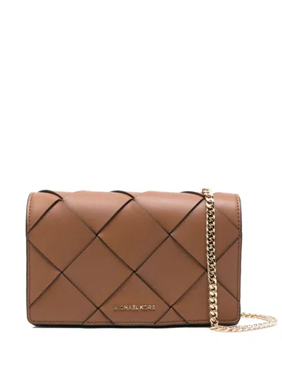 Michael Kors Camel Brown Calf Crossbody Bag In Luggage