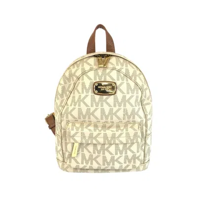 Pre-owned Michael Kors Camel Ivory Pvc Backpack () In Multi