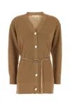 Michael Kors Wool Cardigan Chain Belt